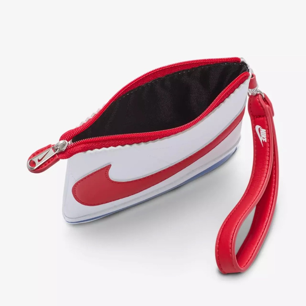 Nike Icon Cortez Wristlet Zipper Pocket Wallet White/Royal/Red NWT